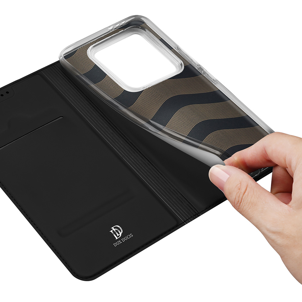 Etui z klapką, portfelowe, Dux Ducis Skin Pro do Xiaomi 14T Pro, czarne